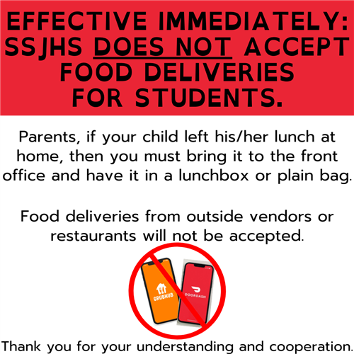 No Food Deliveries for Students